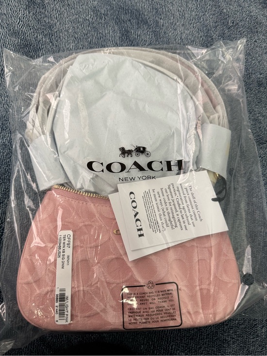 Coach Handbags - Coach Pink Denim Mini Teri Shoulder Bag